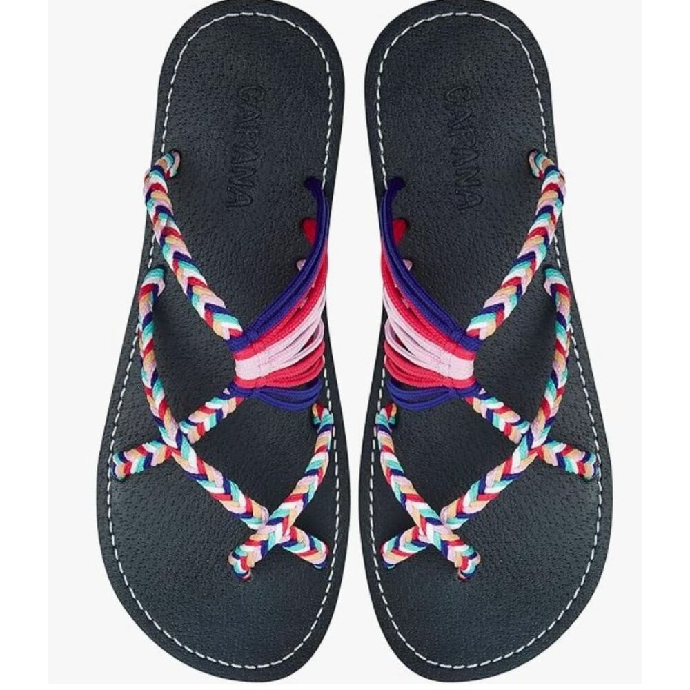 Capana Woven Women's Flat Sandals - Strappy Braided Beach Sandals 10